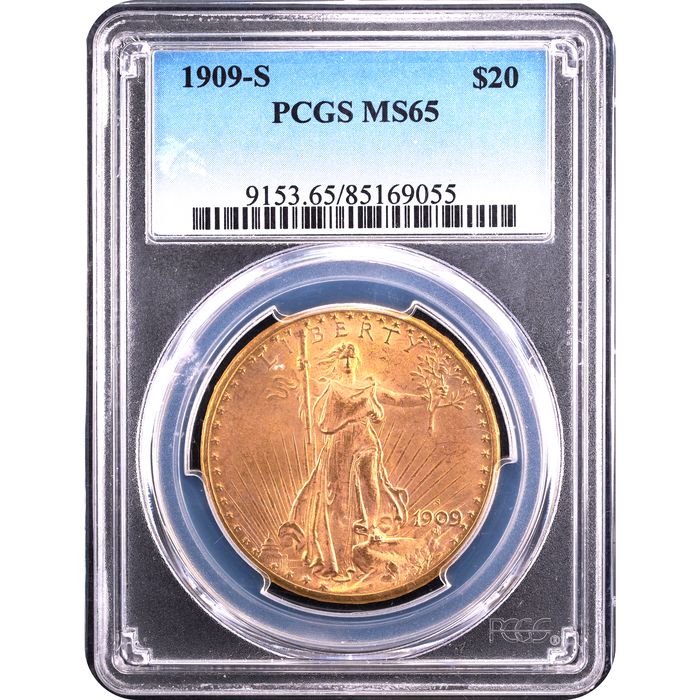 1909-S Saint-Gaudens Gold Double Eagle ($20) Obverse Slab Image