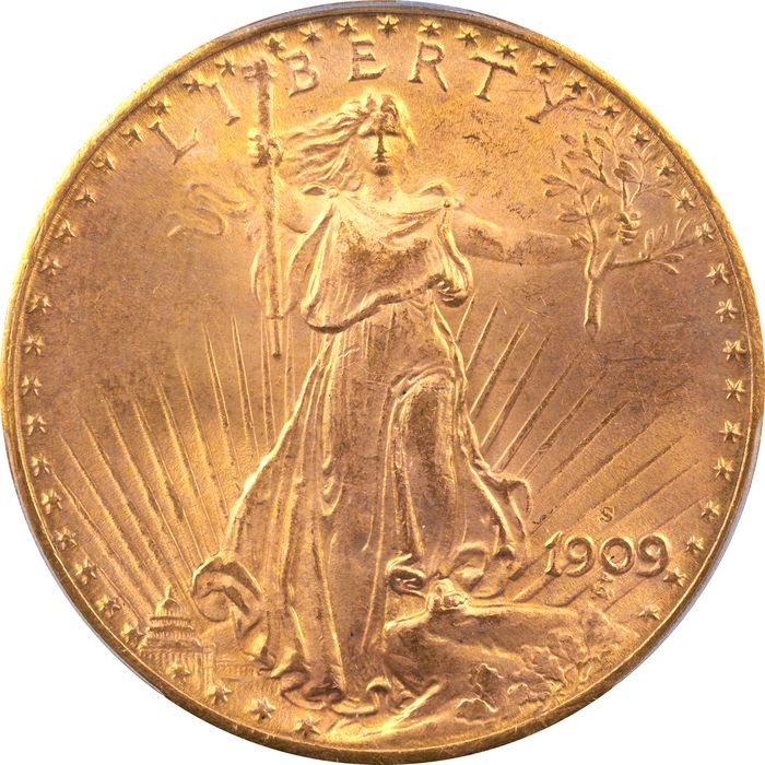 1909-S Saint-Gaudens Gold Double Eagle ($20) Obverse Image