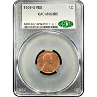 1909-S VDB Lincoln Cent (1c) Obverse Slab Image