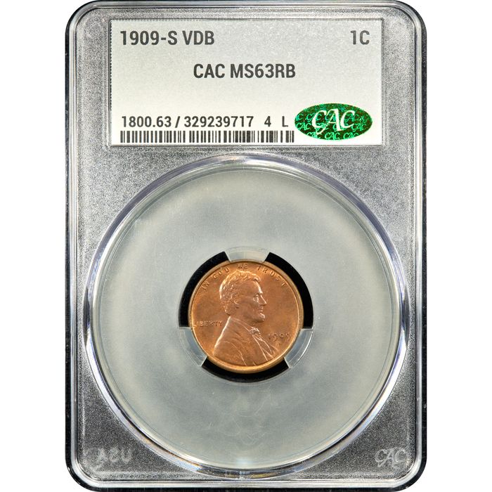 1909-S VDB Lincoln Cent (1c) Obverse Slab Image