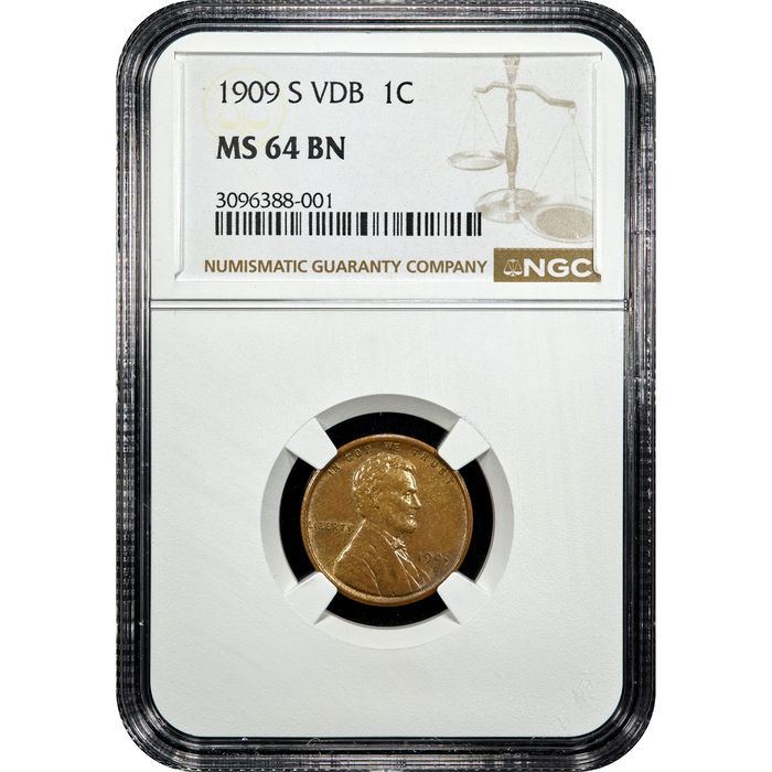 1909-S VDB Lincoln Cent (1c) Obverse Slab Image