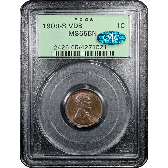 1909-S VDB Lincoln Cent (1c) OGH Obverse Slab Image
