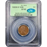 1909-S VDB Lincoln Cent (1c) OGH Obverse Slab Image