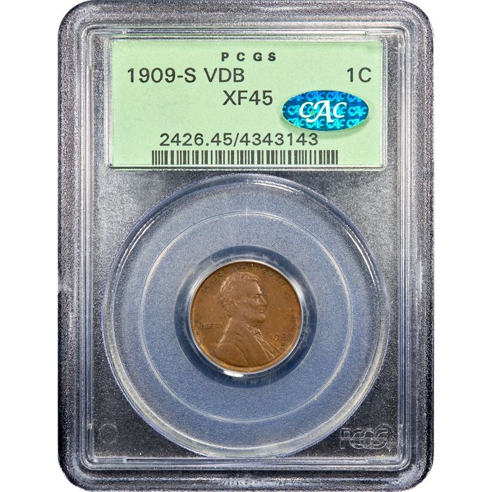 1909-S VDB Lincoln Cent (1c) OGH Obverse Slab Image