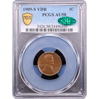1909-S VDB Lincoln Cent (1c) Obverse Slab Image