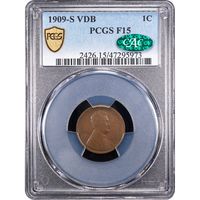 1909-S VDB Lincoln Cent (1c) Obverse Slab Image