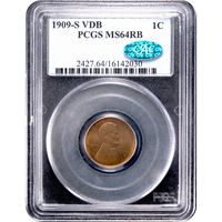 1909-S VDB Lincoln Cent (1c) Obverse Slab Image
