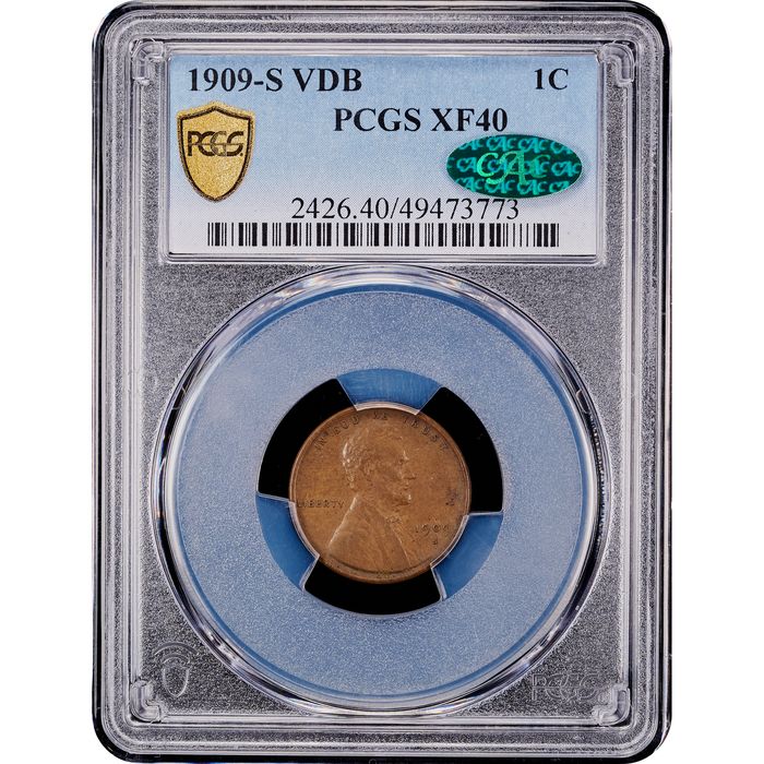1909-S VDB Lincoln Cent (1c) Obverse Slab Image