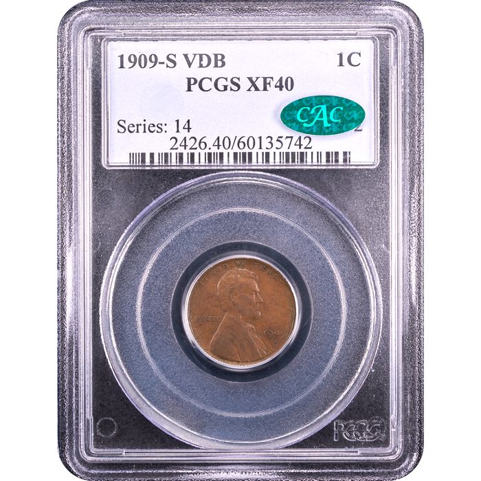 1909-S VDB Lincoln Cent (1c) Obverse Slab Image