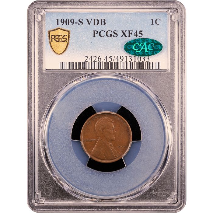 1909-S VDB Lincoln Cent (1c) Obverse Slab Image