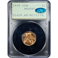 1909 VDB Lincoln Cent (1c) Rattler Obverse Image