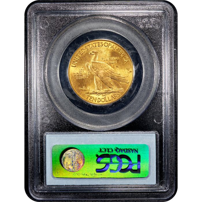 1910 Indian Gold Eagle ($10) Reverse Slab Image