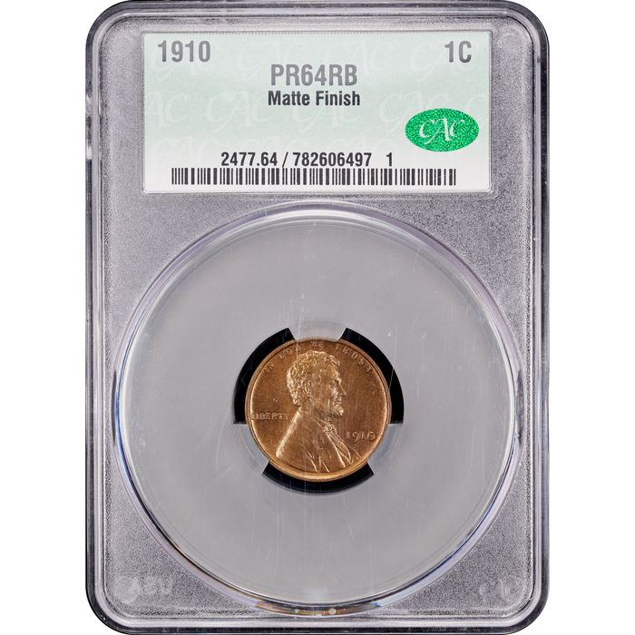 1910 Lincoln Cent (1c) Matte Proof Obverse Slab Image