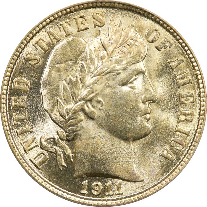 1911 Barber Dime (10c) Obverse Image
