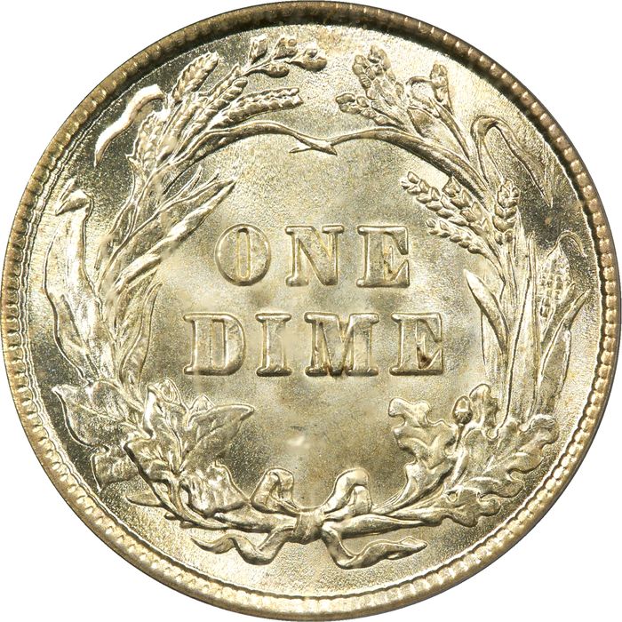 1911 Barber Dime (10c) Reverse Image