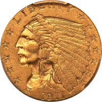 1911-D Indian Gold Quarter Eagle ($2.50) Strong D Obverse Image