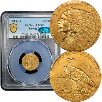1911-D Strong D Indian Gold Quarter Eagle ($2.50) Composite Image