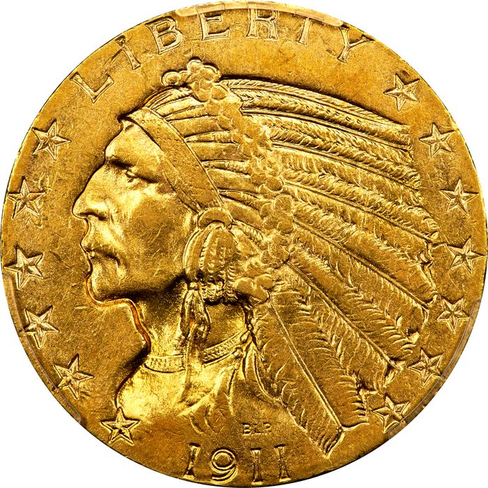 1911-S Indian Gold Half Eagle ($5) Obverse Image