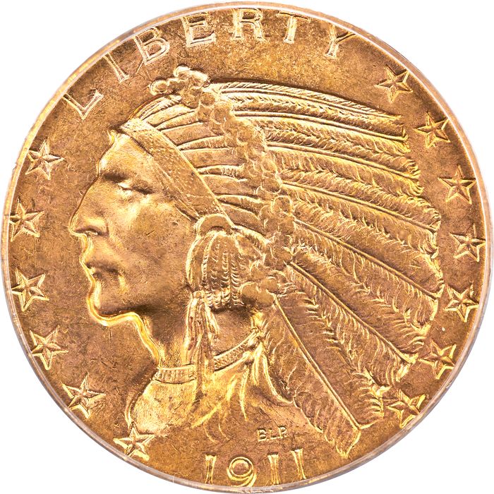 1911-S Indian Gold Half Eagle ($5) Obverse Image