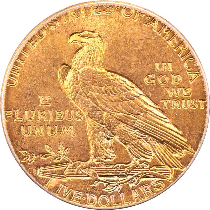 1911-S Indian Gold Half Eagle ($5) Reverse Image