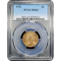 1912 Liberty Nickel (5c) Obverse Slab Image