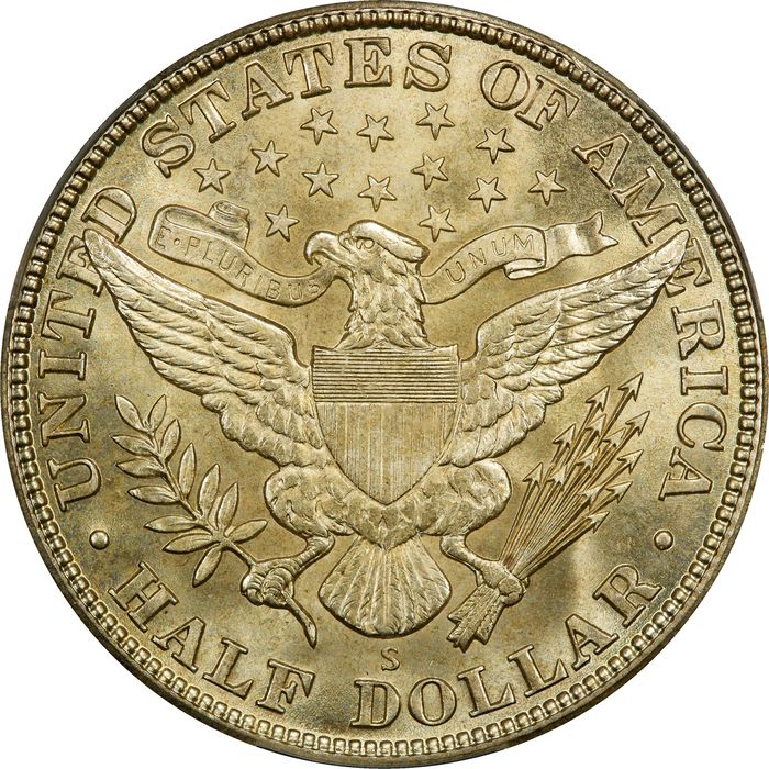 1912-S Barber Half Dollar (50c) Reverse Image