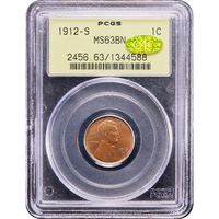1912-S Lincoln Cent (1c) OGH Obverse Slab Image
