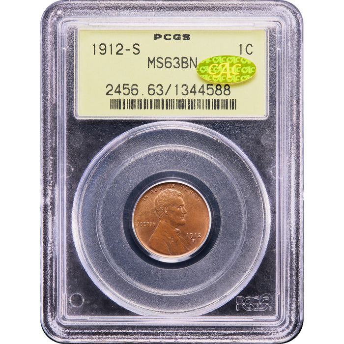 1912-S Lincoln Cent (1c) OGH Obverse Slab Image