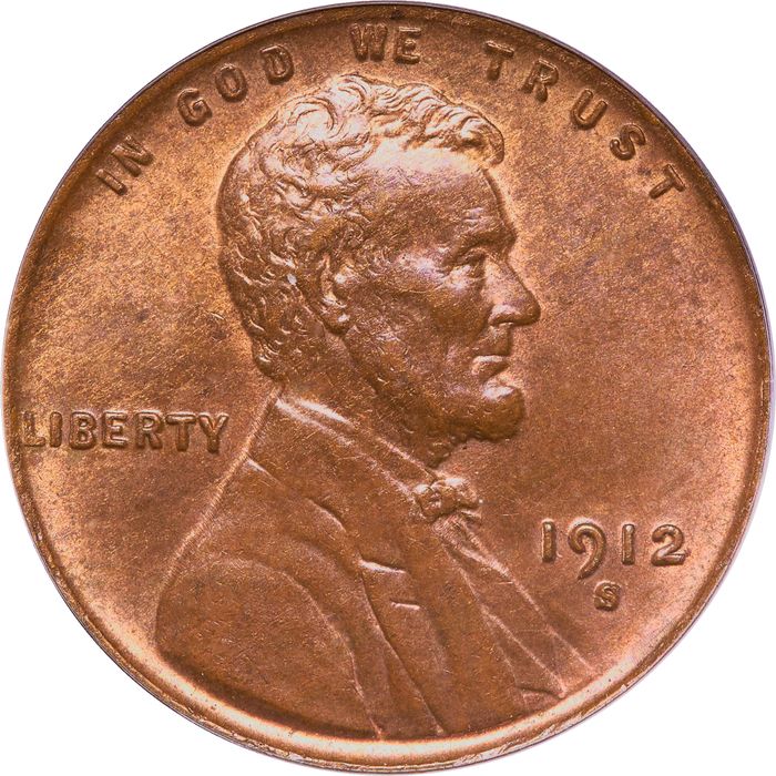 1912-S Lincoln Cent (1c) OGH Obverse Image