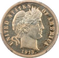 1913 Barber Dime (10c) Obverse Image