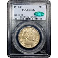 1913-D Barber Half Dollar (50c) Obverse Slab Image