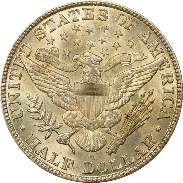 1913-D Barber Half Dollar (50c) Reverse Image