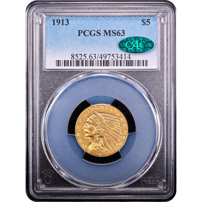 1913 Indian Gold Half Eagle ($5) Obverse Slab Image