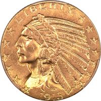 1913 Indian Gold Half Eagle ($5) Obverse Image