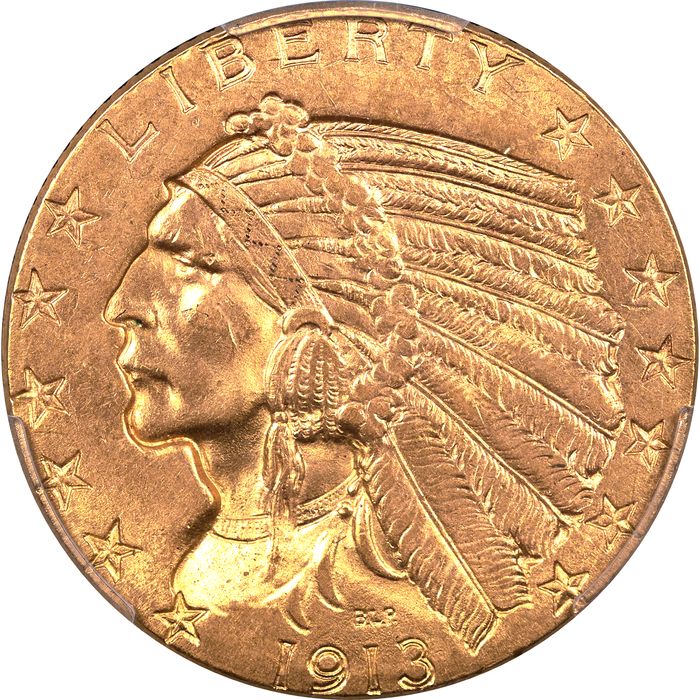 1913 Indian Gold Half Eagle ($5) Obverse Image