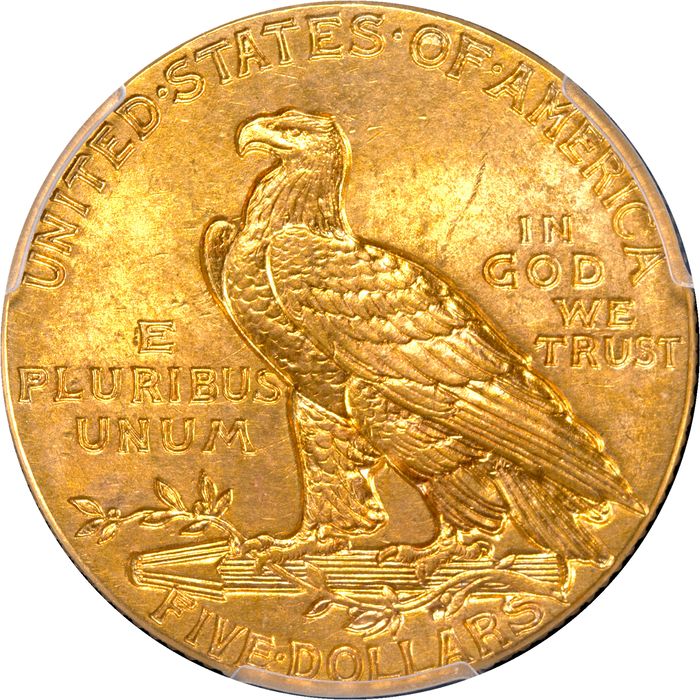 1913 Indian Gold Half Eagle ($5) Photo 4