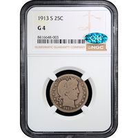 1913-S Barber Quarter (25c) Obverse Slab Image