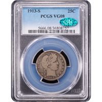 1913-S Barber Quarter (25c) Obverse Slab Image