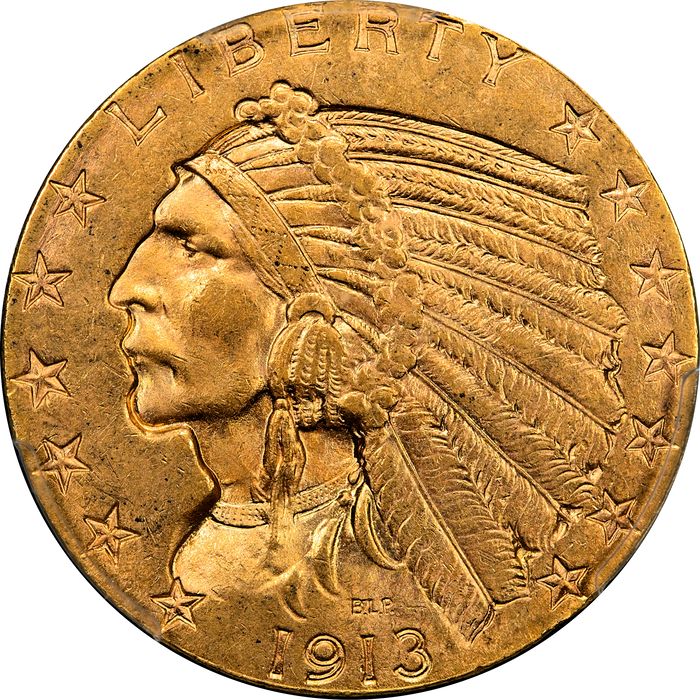 1913-S Indian Gold Half Eagle ($5) Obverse Image