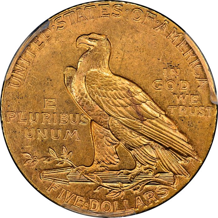 1913-S Indian Gold Half Eagle ($5) Reverse Image