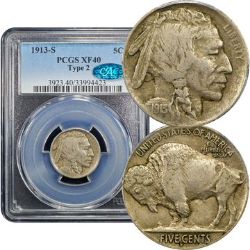 1913-S Type 2 Buffalo Nickel (5c) Composite Image
