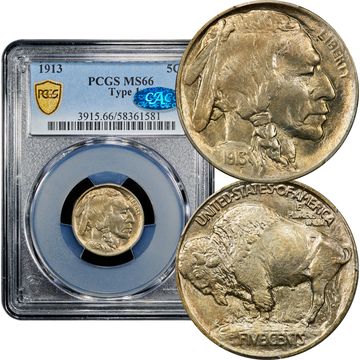 1913 Type 1 Buffalo Nickel (5c) Composite Image