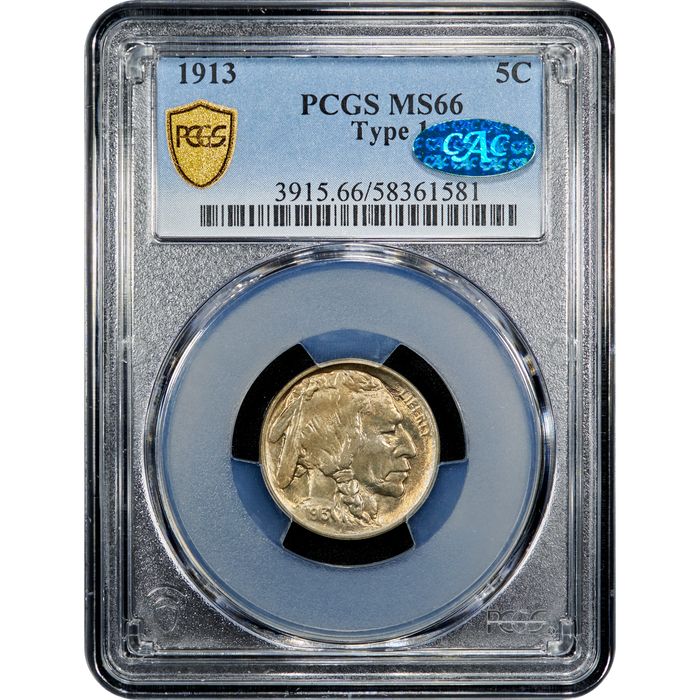 1913 Type 1 Buffalo Nickel (5c) Obverse Slab Image