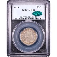 1914 Barber Quarter (25c) Obverse Slab Image