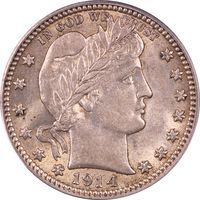 1914 Barber Quarter (25c) Obverse Image