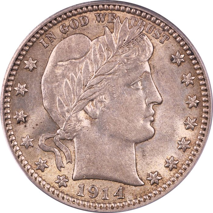 1914 Barber Quarter (25c) Obverse Image