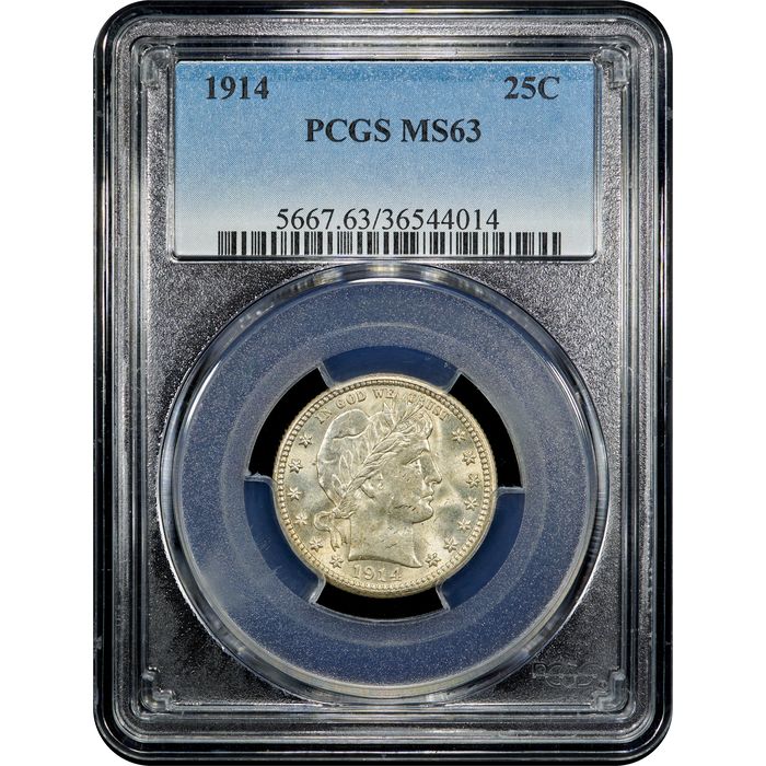 1914 Barber Quarter (25c) Obverse Slab Image