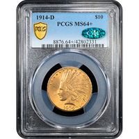 1914-D Indian Gold Eagle ($10) Obverse Slab Image