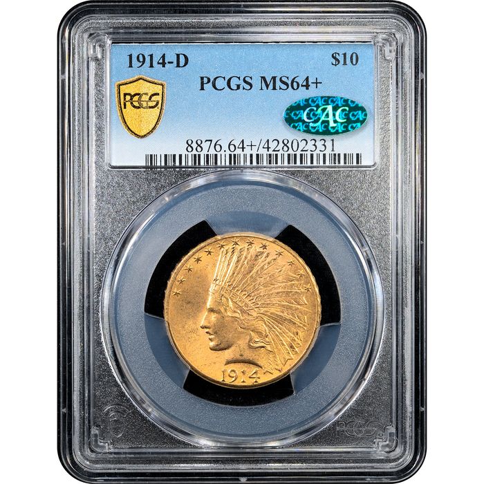 1914-D Indian Gold Eagle ($10) Obverse Slab Image