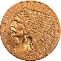 1914-D Indian Gold Quarter Eagle ($2.50) Obverse Image